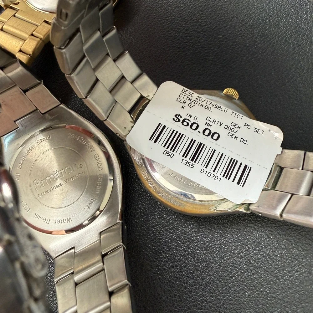 Set of 5 Armitron Men's Analog & Digital Watches‎ BROKEN FOR PARTS 20/5489SV 20